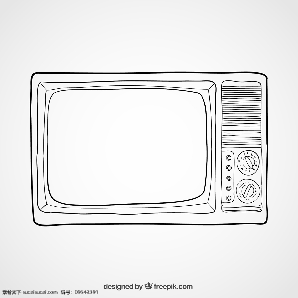 黑白 电视机 矢量 家电 黑白电视机 矢量图 格式 高清图片