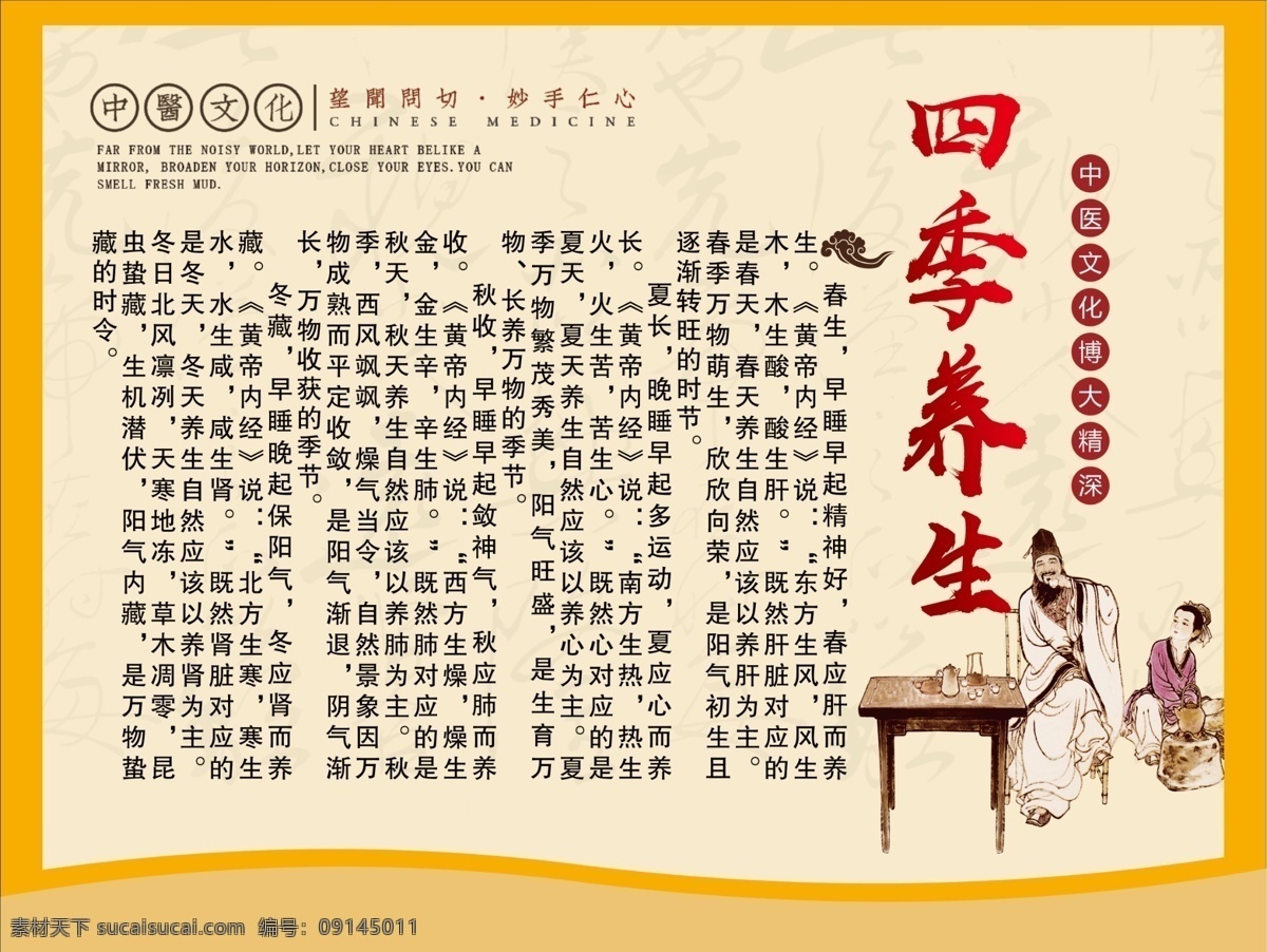 四季养生 中医 展板海报 中式图片 四季 养生 中国风 中式 海报 展板 文化