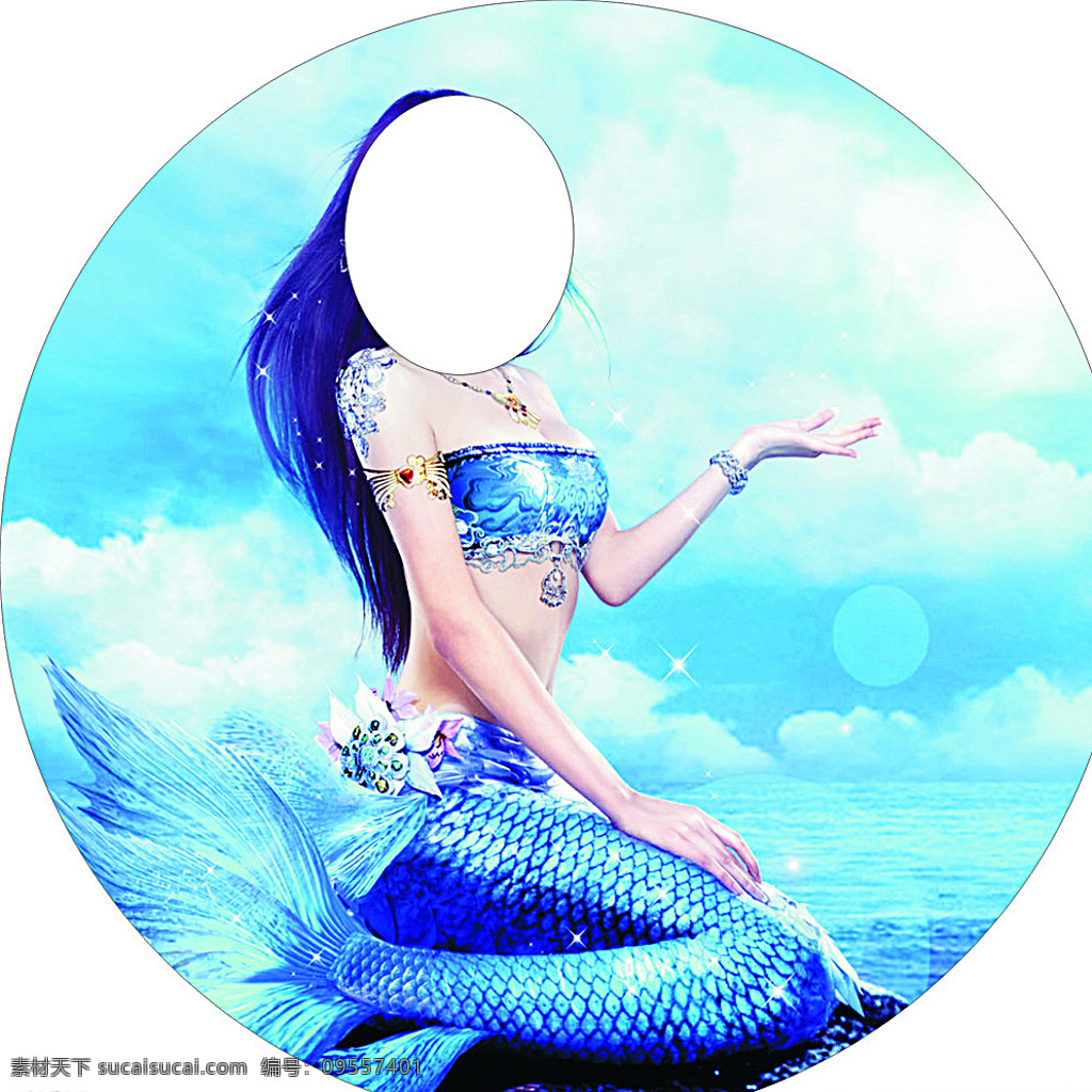 美人魚 燈箱 貼膜 美女 燈箱貼膜 白色
