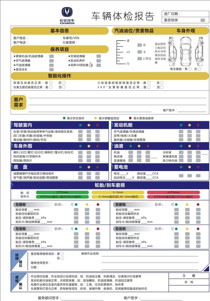 车辆体检报告 车体检报告 汽车体检报告 体检报告 汽车体检 汽车检查报告
