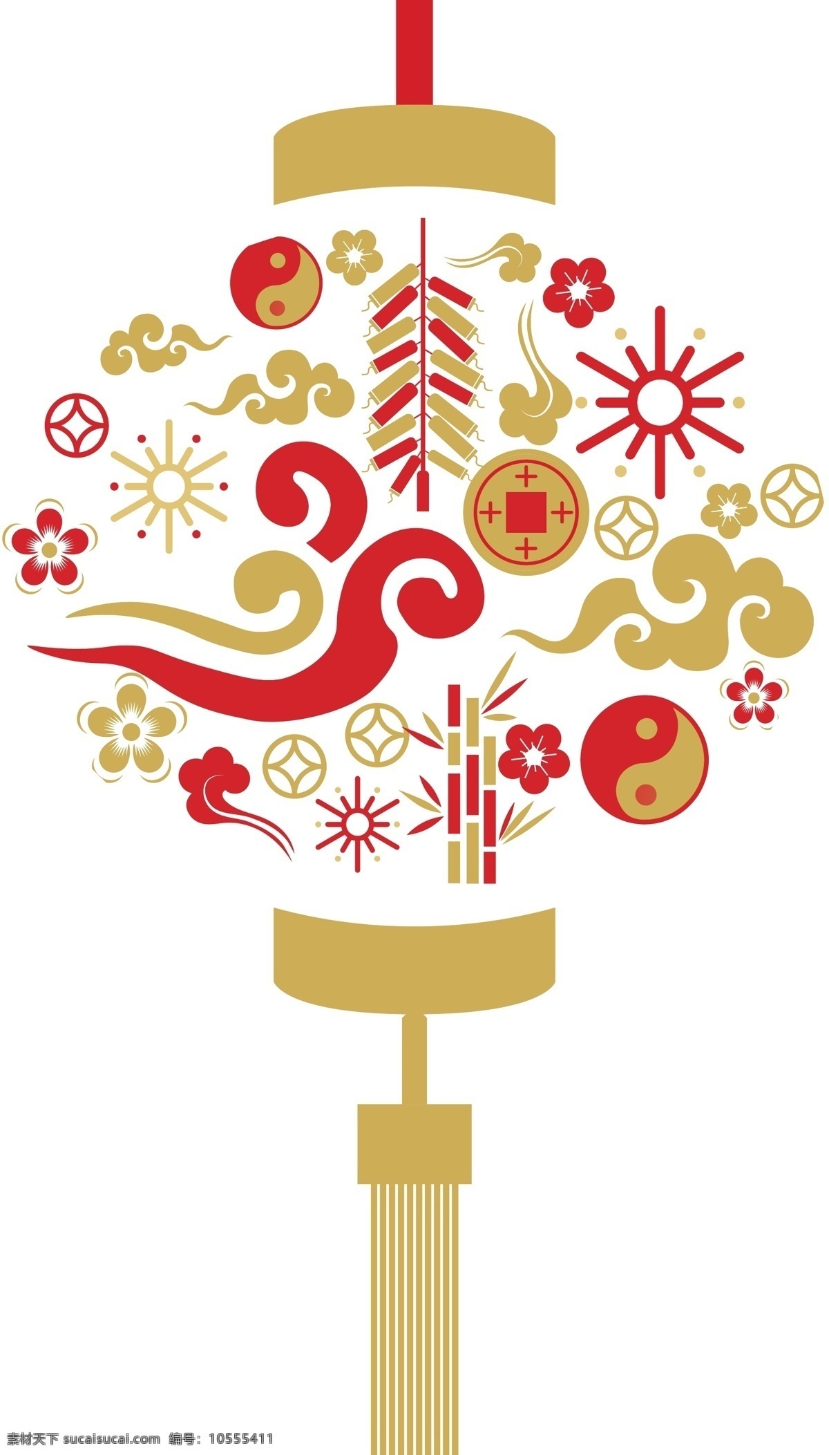 新年元素灯笼 春节灯笼 灯笼剪纸 灯笼拼接 新年 春节 灯笼 烟花 祥云 竹子 鞭炮