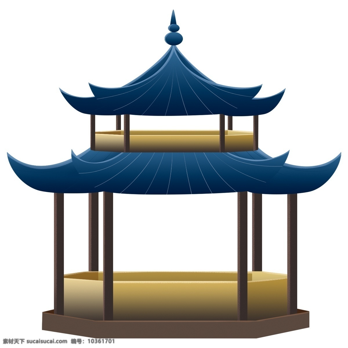 精致 古风 亭子 装饰 元素 装饰元素 手绘 庭院 凉亭 经典