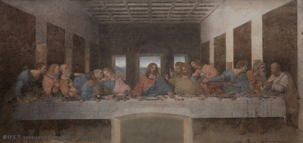 达芬奇 最后的晚餐 油画 宗教 壁画 名画高清 文化艺术 绘画书法