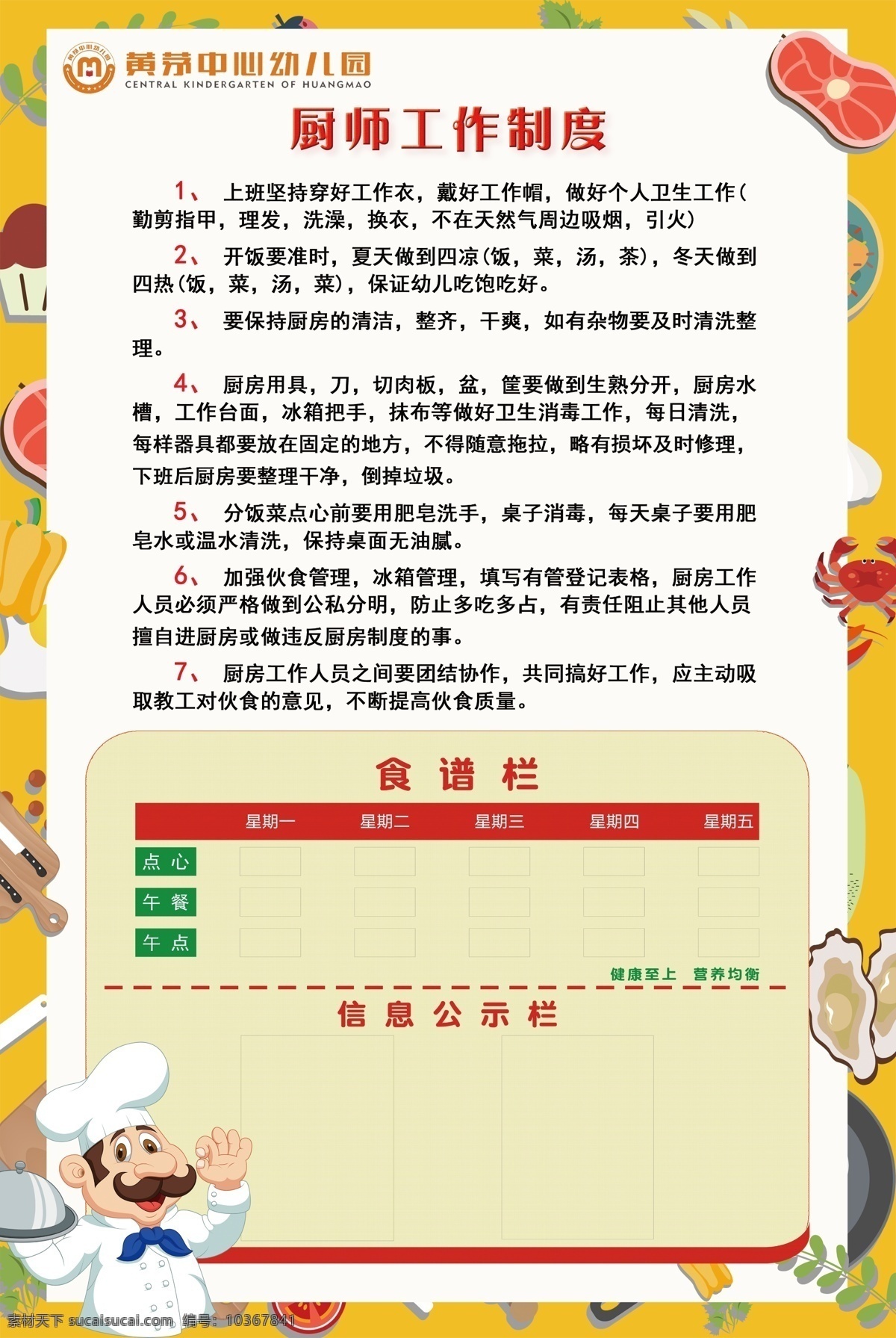 美食制度牌 美食 食物 廚師 烹飪 制度牌 工作制度牌 海報 背景 幼兒園 學(xué)校