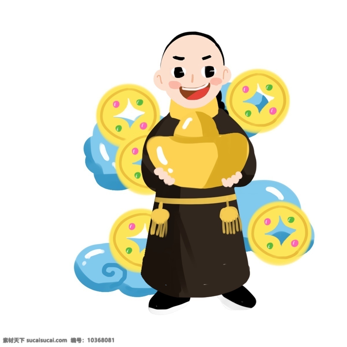 王爺 新年 手繪 卡通 人物 彩色 裝飾 平面設(shè)計 原創(chuàng) 透明底 免摳 節(jié)日 海報裝飾 清新 通用 新年2019 古裝