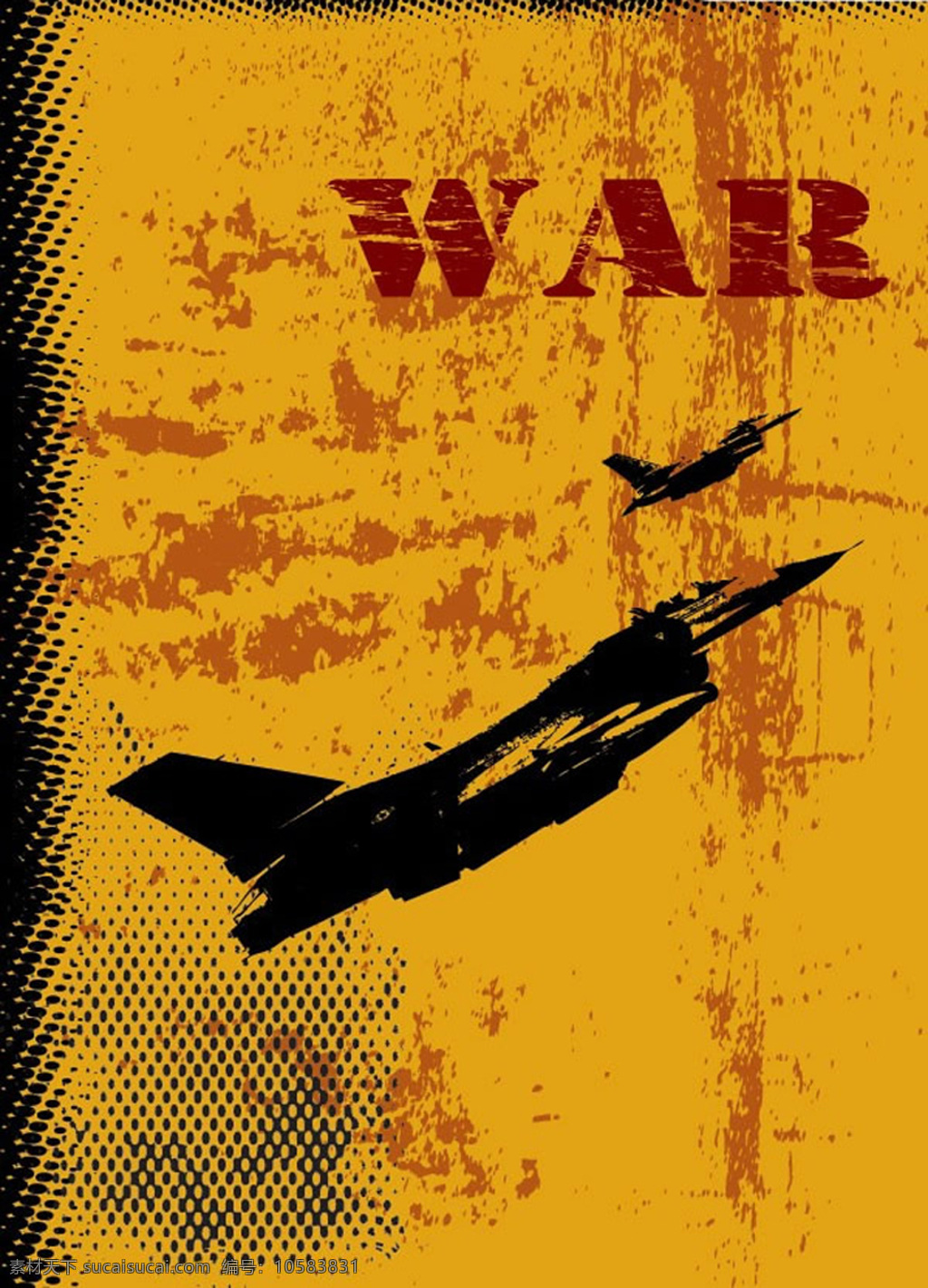战争 题材 矢量 矢量飞机 战斗机 交通工具 复古风格 网纹 war 矢量图 eps格式 橙色