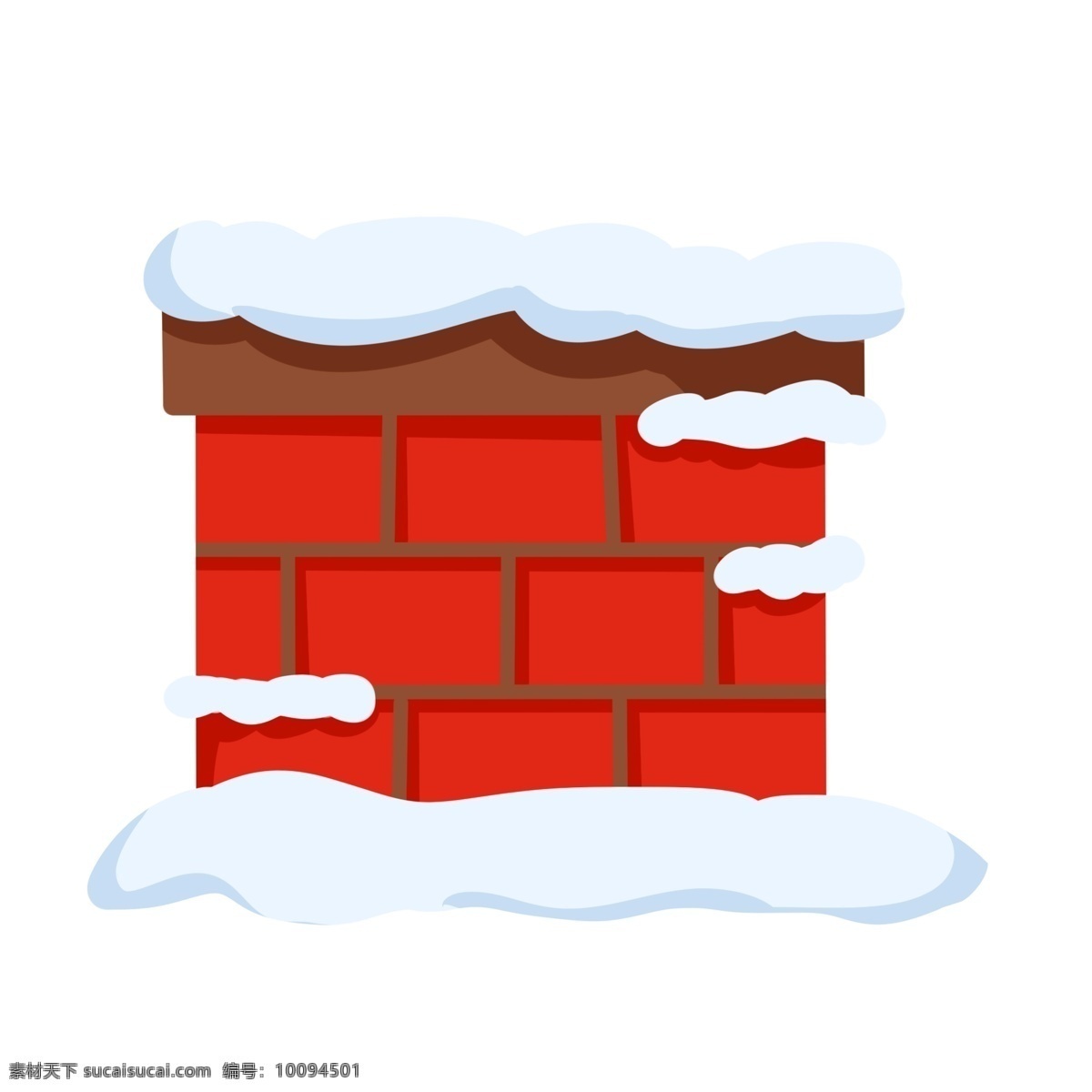 手绘 红色 烟囱 插画 红色烟囱 手绘烟囱 厚厚的雪 红色砖块 烟囱插画 圣诞节 圣诞老人 爬 圣诞快乐