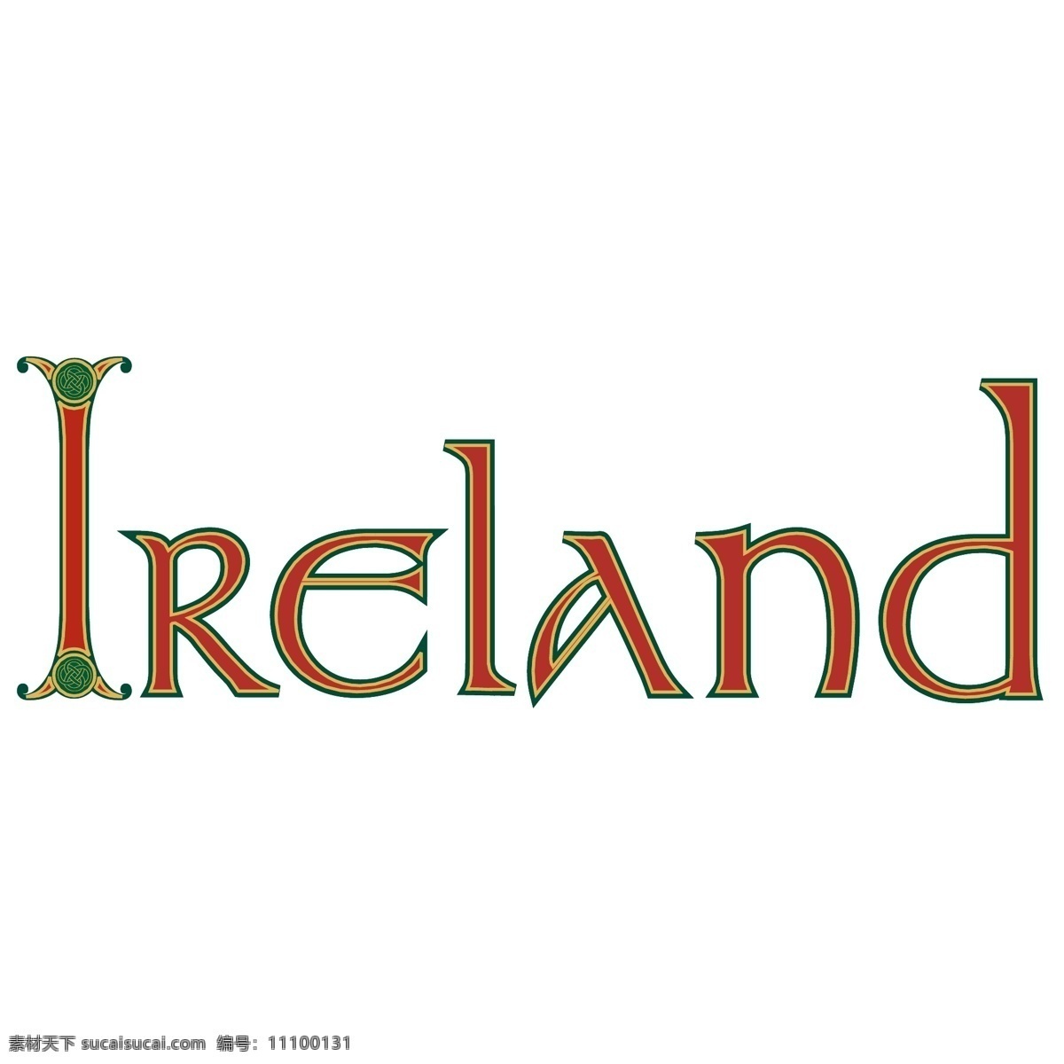 爱尔兰 标志 标识为免费 白色