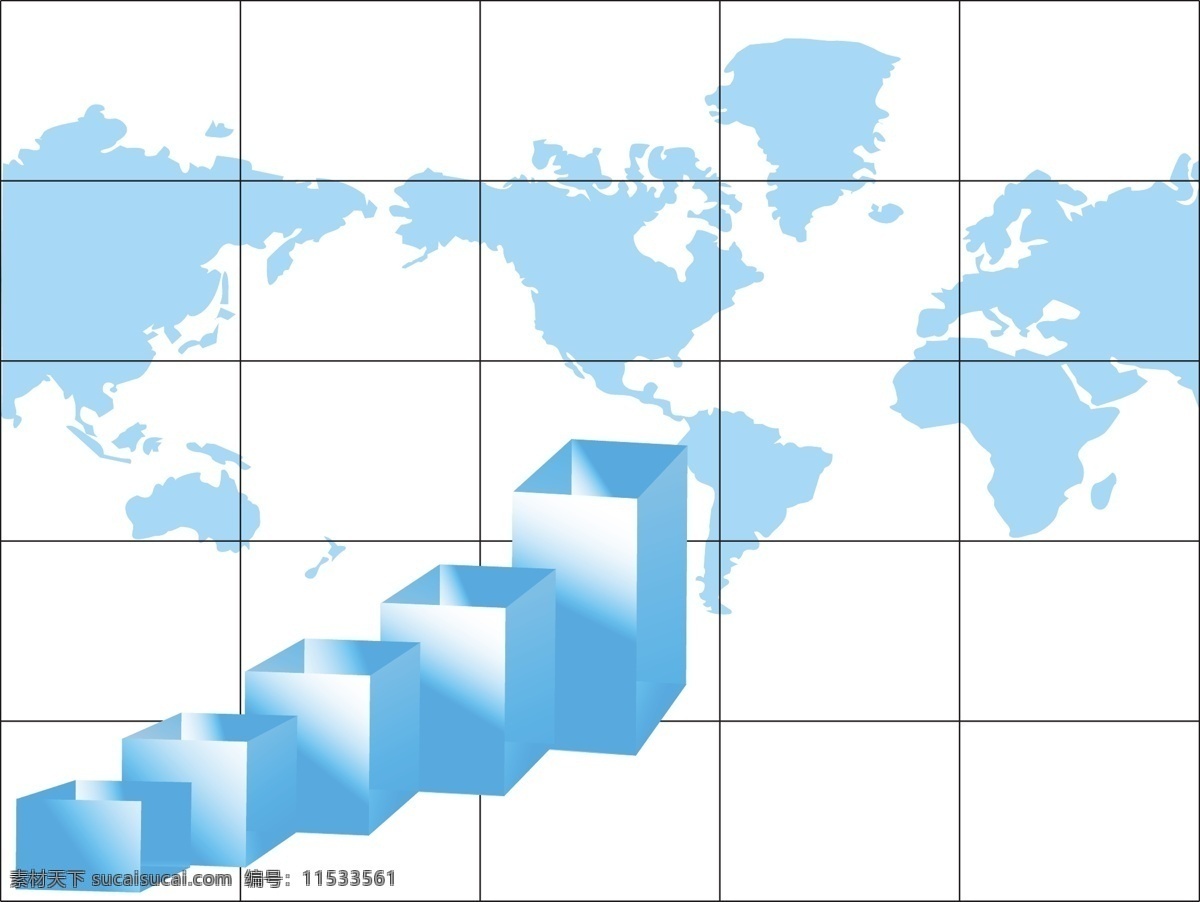 商业 图形 世界地图 白色 隔离 矢量图 商务金融