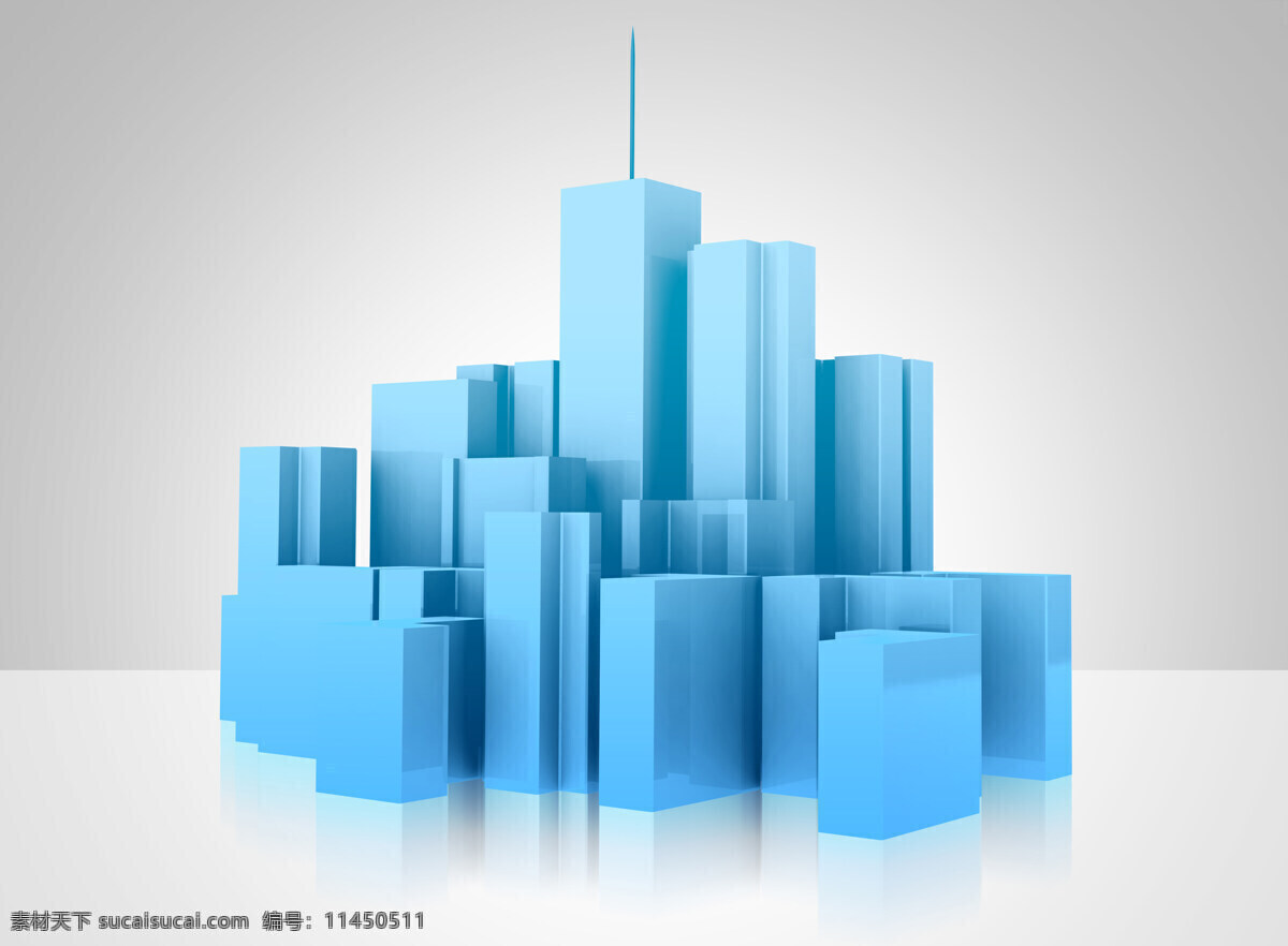 蓝色 3d 建筑模型 城市 高清 桌面壁纸 概念 背景 壁纸 桌面 家居装饰素材 壁纸墙画壁纸