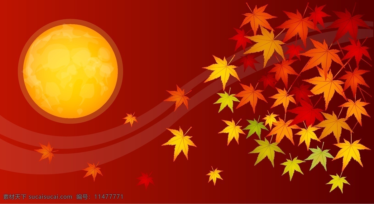 韩国自然风景 秋天风景素材 矢量 格式 ai格式 设计素材 自然风光 风景建筑 矢量图库 红色