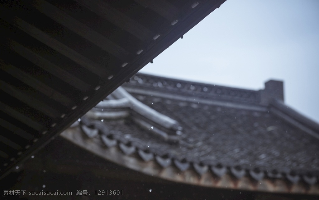 雨中屋檐 雨 屋檐 古風 古建筑 意境 自然景觀 田園風光