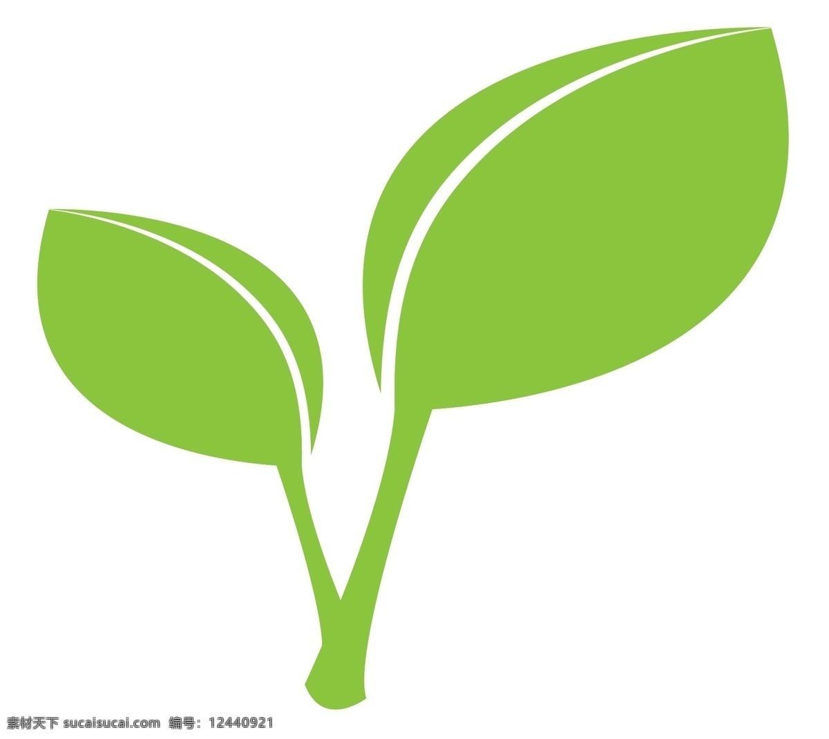 卡通绿叶植物 卡通 绿叶 植物 矢量 插图 标志图标 其他图标