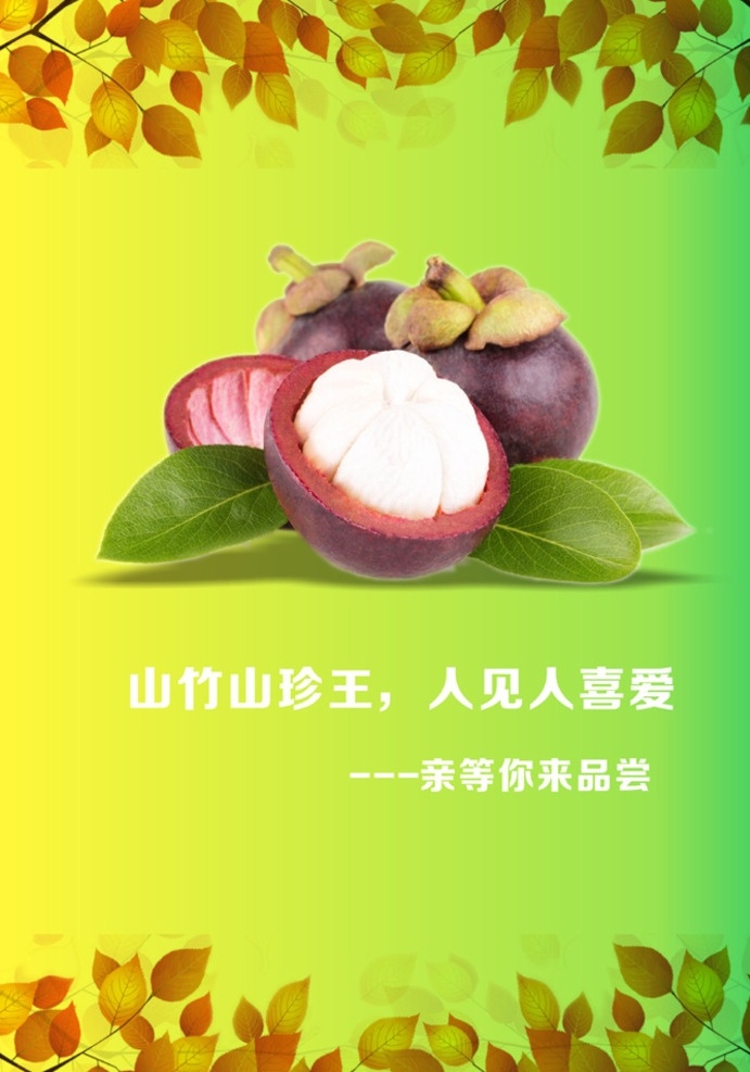 山竹 山竹海報 山竹宣傳單 水果美食 進(jìn)口水果 綠色水果 功效 作用 廣告 海報