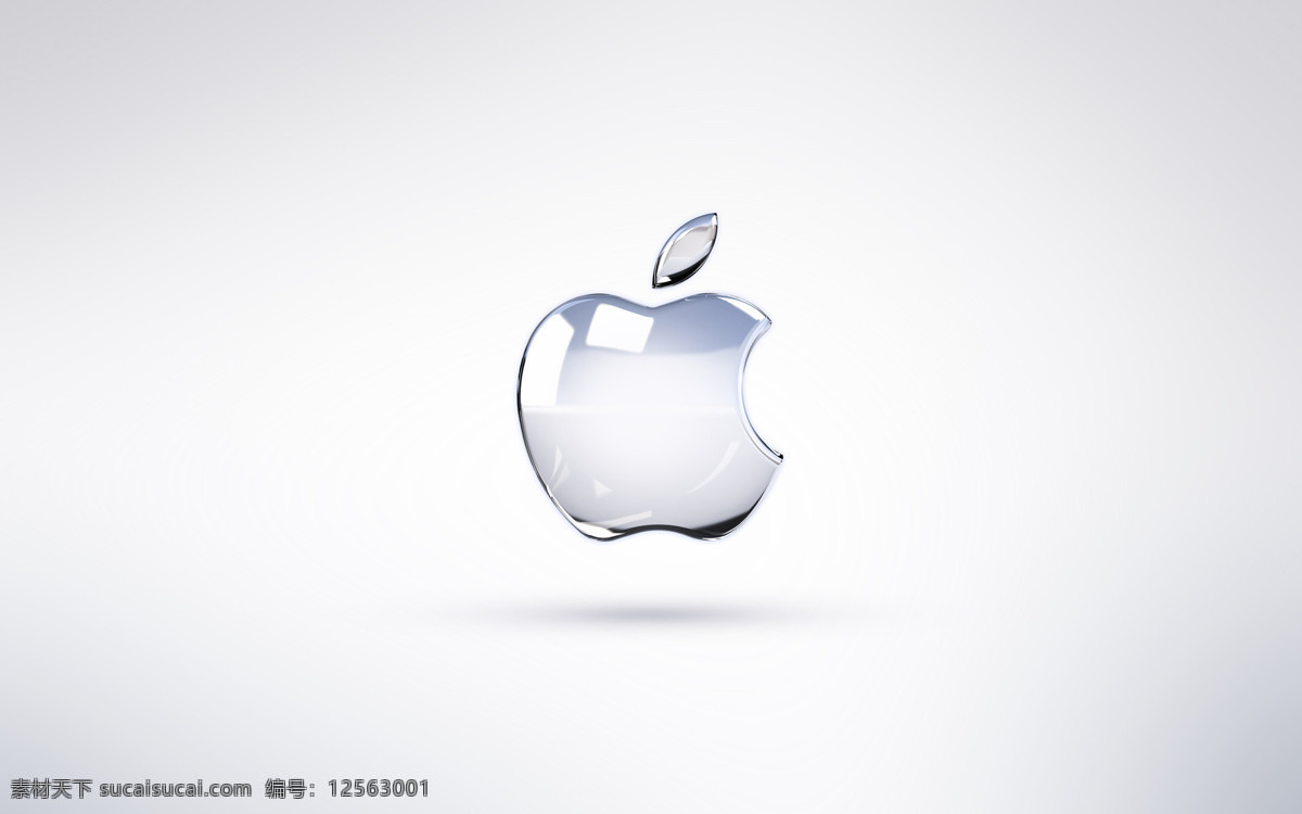 苹果 apple 壁纸 抽象 背景 高清 大图 桌面 水果苹果 白色 银色 logo 3d作品 3d设计