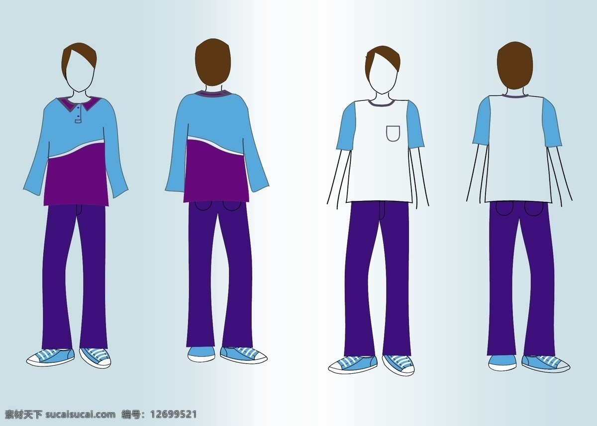 原型 向量 t 恤 服裝 流行服飾 牛仔褲 隨便的 矢量圖 其他矢量圖