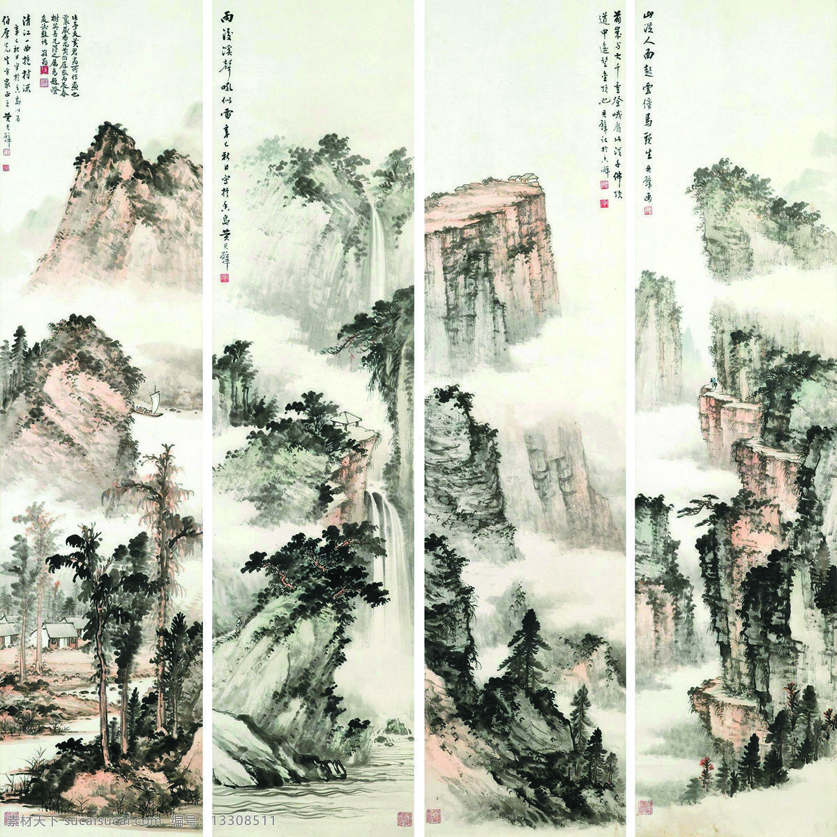 水墨畫 山水畫 張大千畫 國畫素材 文化藝術(shù) 繪畫書法