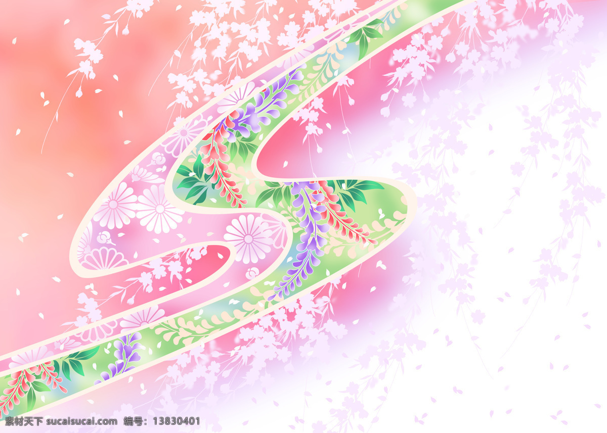 日本 風(fēng)格 彩色 背景底紋 背景圖 底紋邊框 花紋 浪漫 清新 清新浪漫花紋 日本風(fēng)格 背景 圖