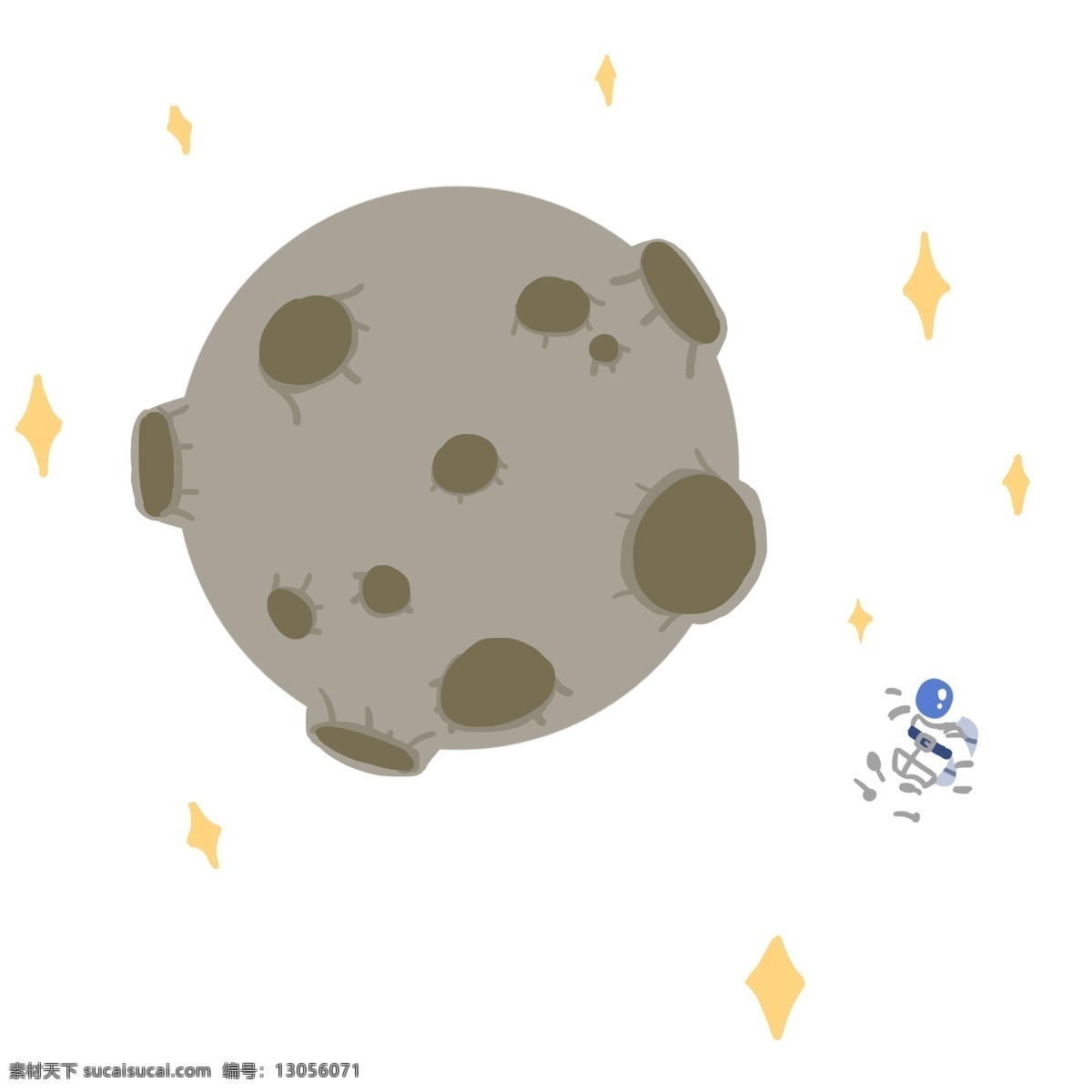 月球 登月 卡通 插画 月球的星空 卡通插画 航天插画 航天日 太空插画 天空 天上 空中 星系 月球天空