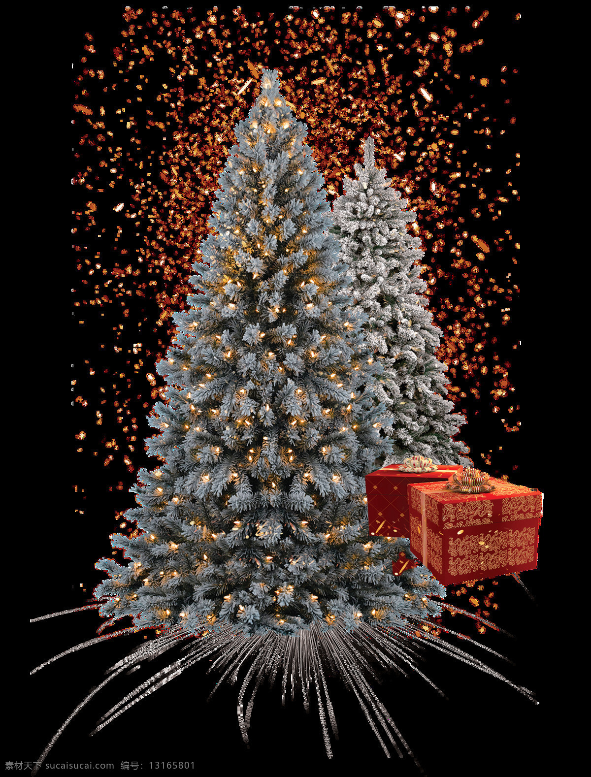 圣诞节 装饰品 透明 装饰 免 扣 黑色 红色 礼物盒 圣诞树 丝带 透明素材