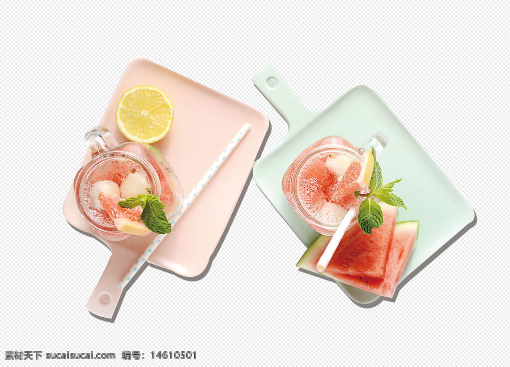 可愛 清新 案板 冰爽 西瓜汁 果汁 飲品 夏日 飲料 薄荷 檸檬 粉色 綠色 健康 解暑