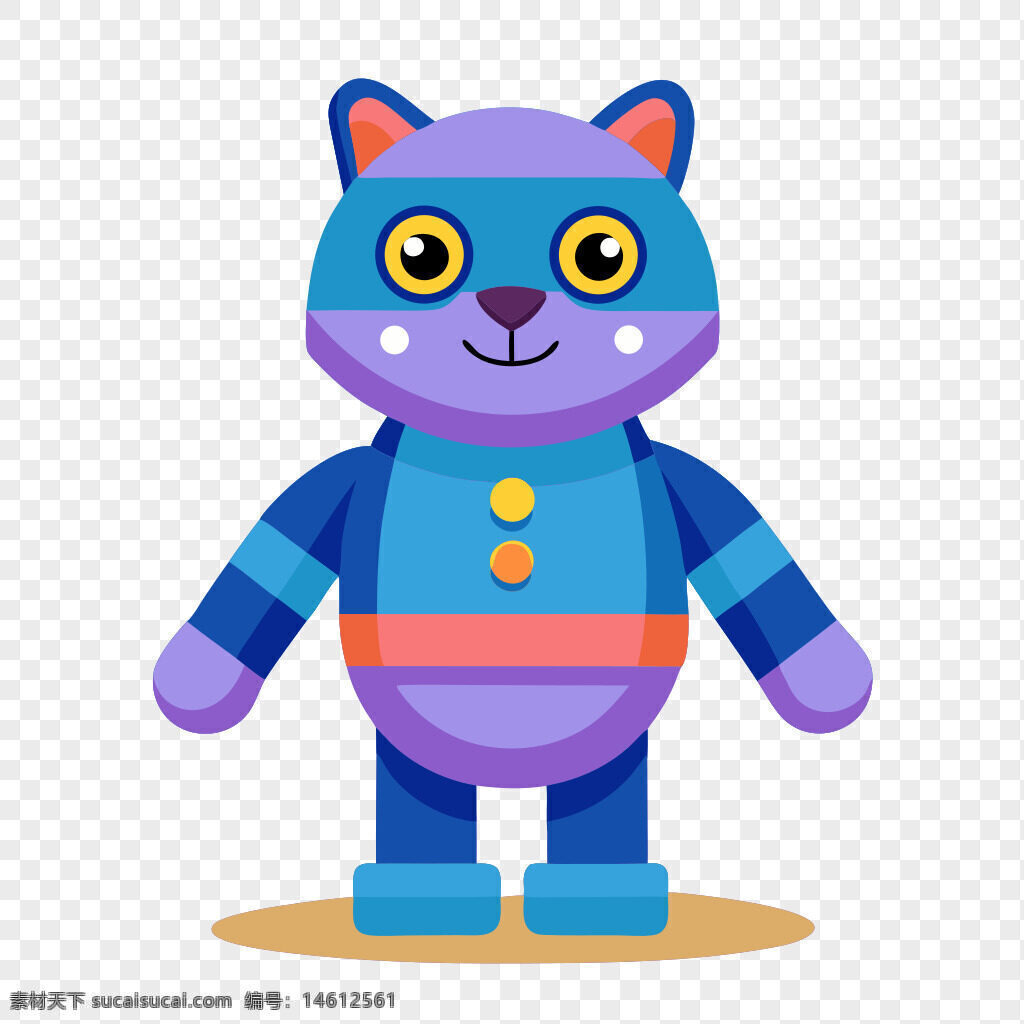 玩具猫 卡通风格 儿童玩具 卡通插画 可爱形象 彩色设计 动物造型 猫咪角色 创意设计 趣味卡通 装饰图案 动漫风格
