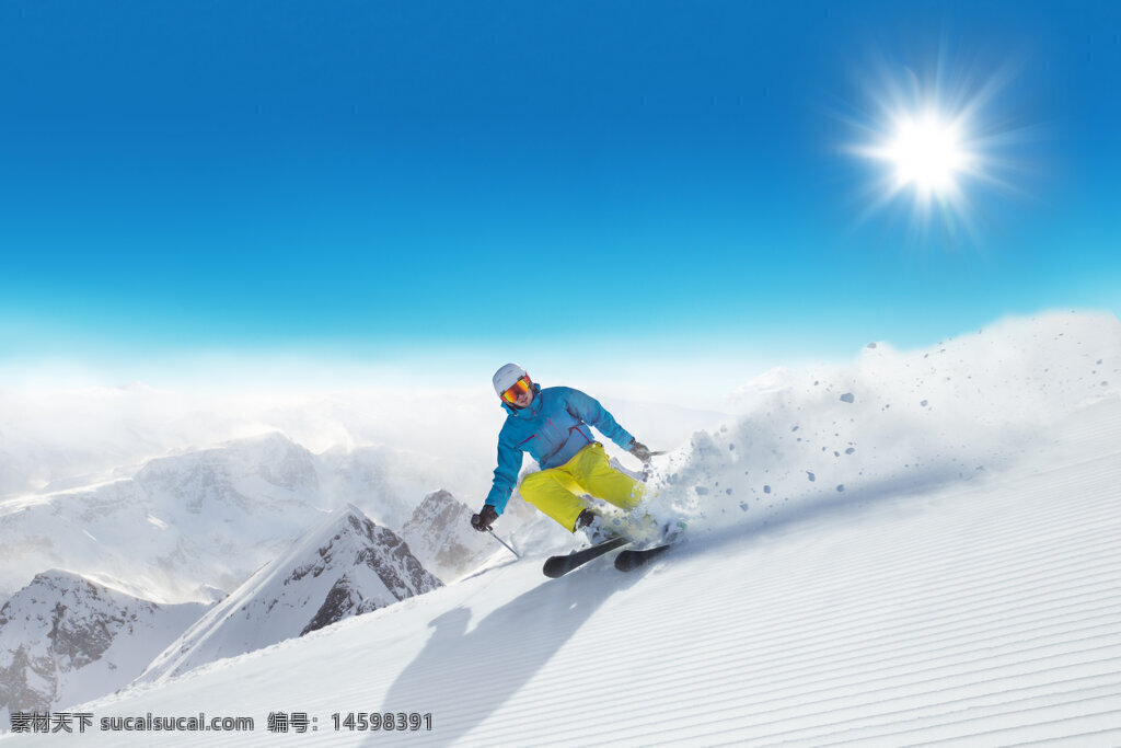 滑雪 雪山 冬季运动 滑雪者 阳光 蓝天 滑雪服 雪地 雪景 户外运动 高山滑雪 粉雪 滑雪板 极限运动 冰雪世界 雪粉 滑雪眼镜 滑雪帽 雪坡 滑雪旅游