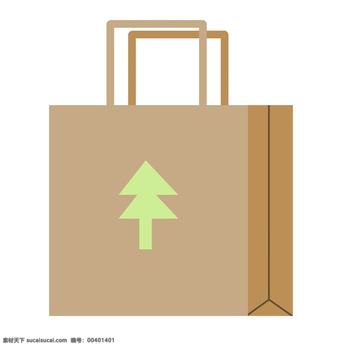 绿色环保 袋 图标 矢量图案 扁平化 卡通装饰 购物袋 设计图 手提袋
