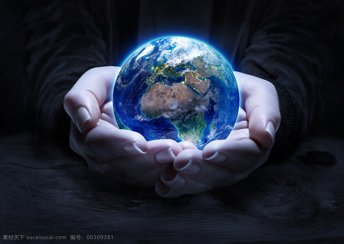 双手 上 蓝色 地球 蓝色地球 球体 星球 地球图片 环境家居