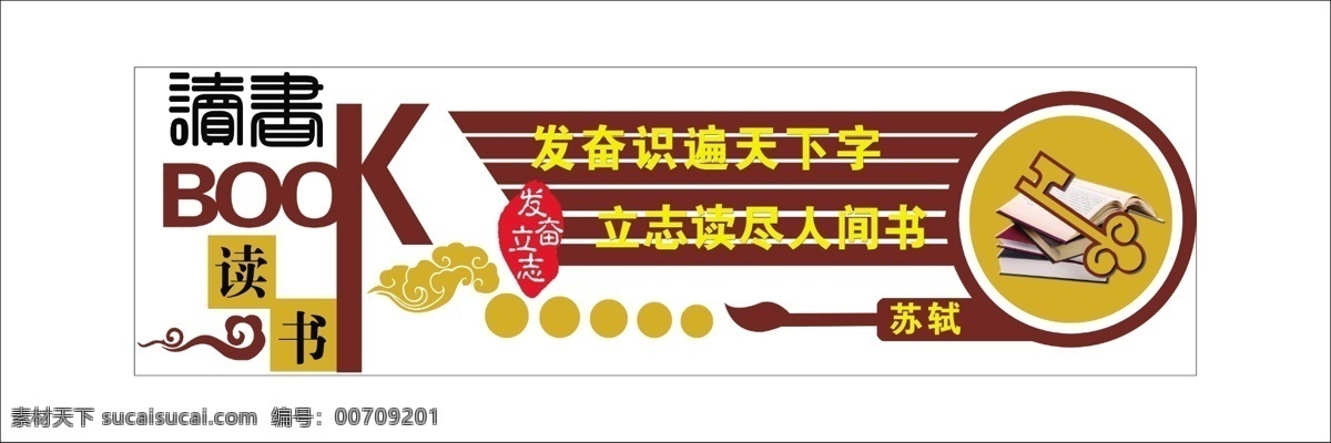 校园文化 读书 book 苏轼 发奋立志 祥云 展板模板 广告设计模板 源文件