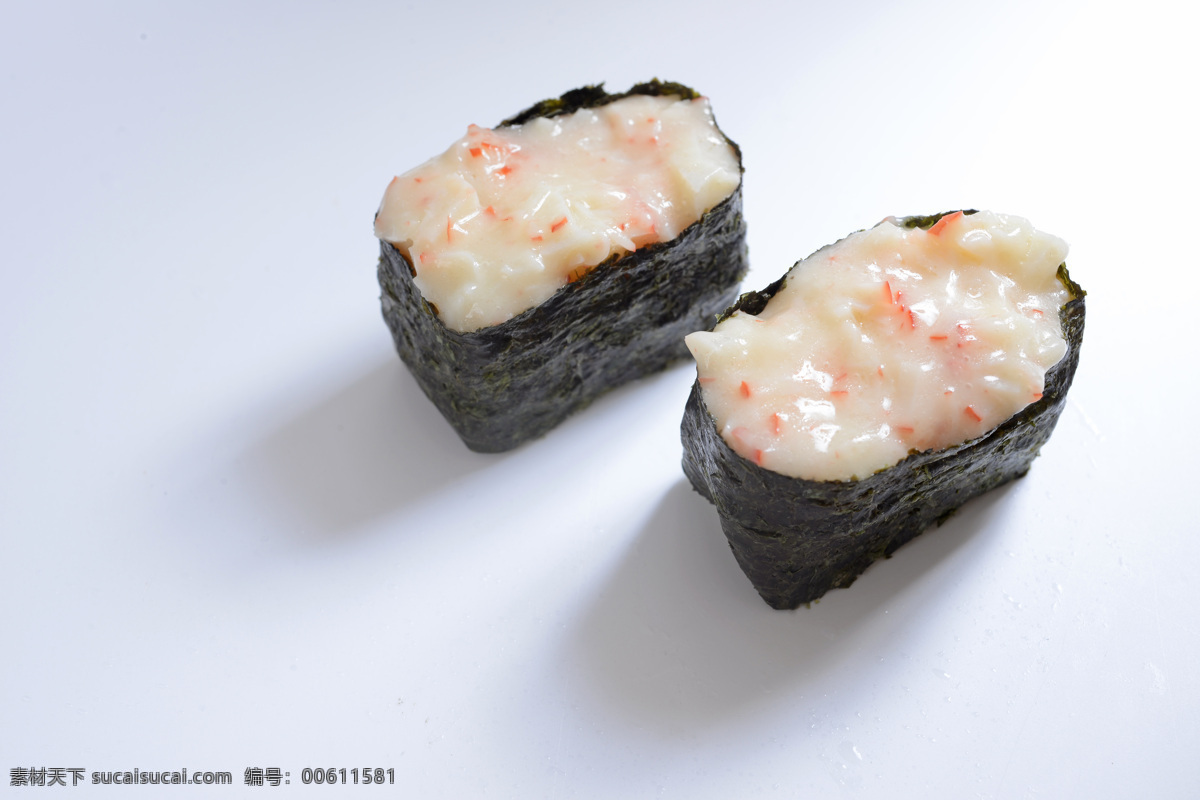 蟹柳沙律军舰 蟹柳沙律 军舰 蟹肉 寿司 日式美食 餐饮美食