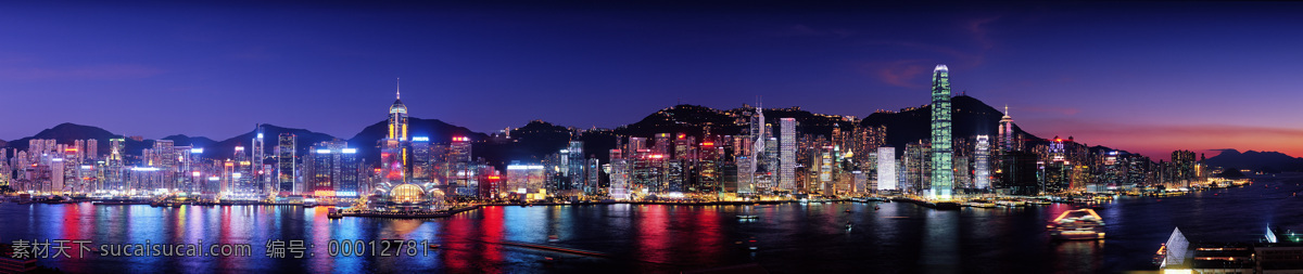香港 维多利亚港 夜景 璀璨 繁华 大气 建筑 水面 倒影 山峦 国外旅游 旅游摄影