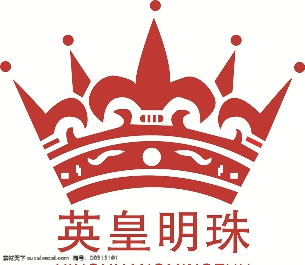 英皇 明珠 logo 皇冠 英皇明珠 红色