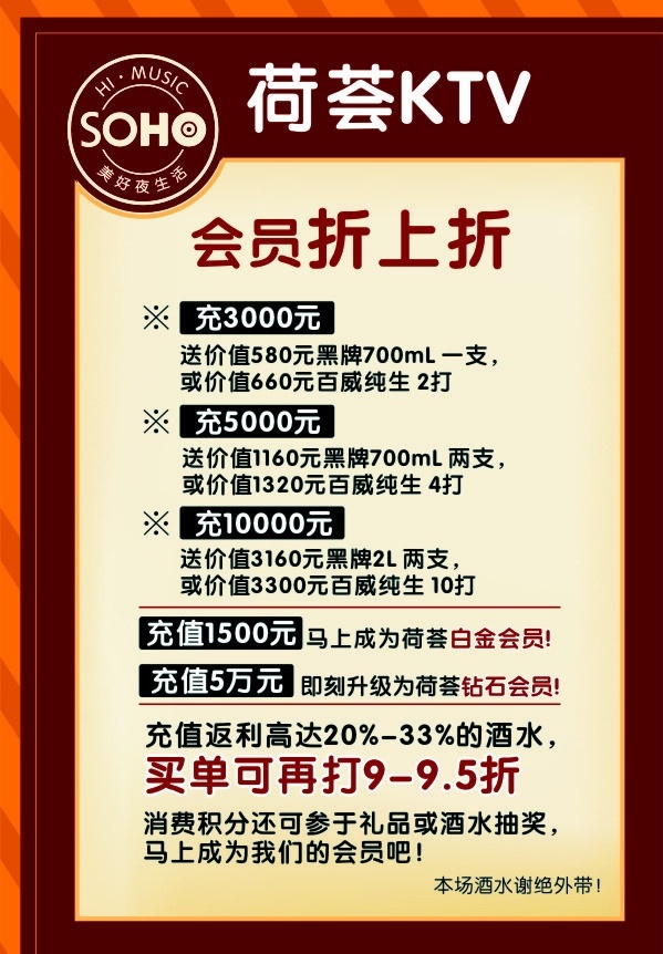会员折上折 酒吧 ktv 海报 酒吧海报 ktv海报 单张 酒吧单张 ktv单张 会员 ktv酒水牌 酒吧酒水牌 折 上 矢量