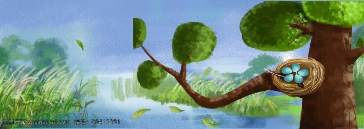 绿色植物 大树 元素 绿色 创意 植物 装饰 光泽 草地 环境 风景 景色 惬意