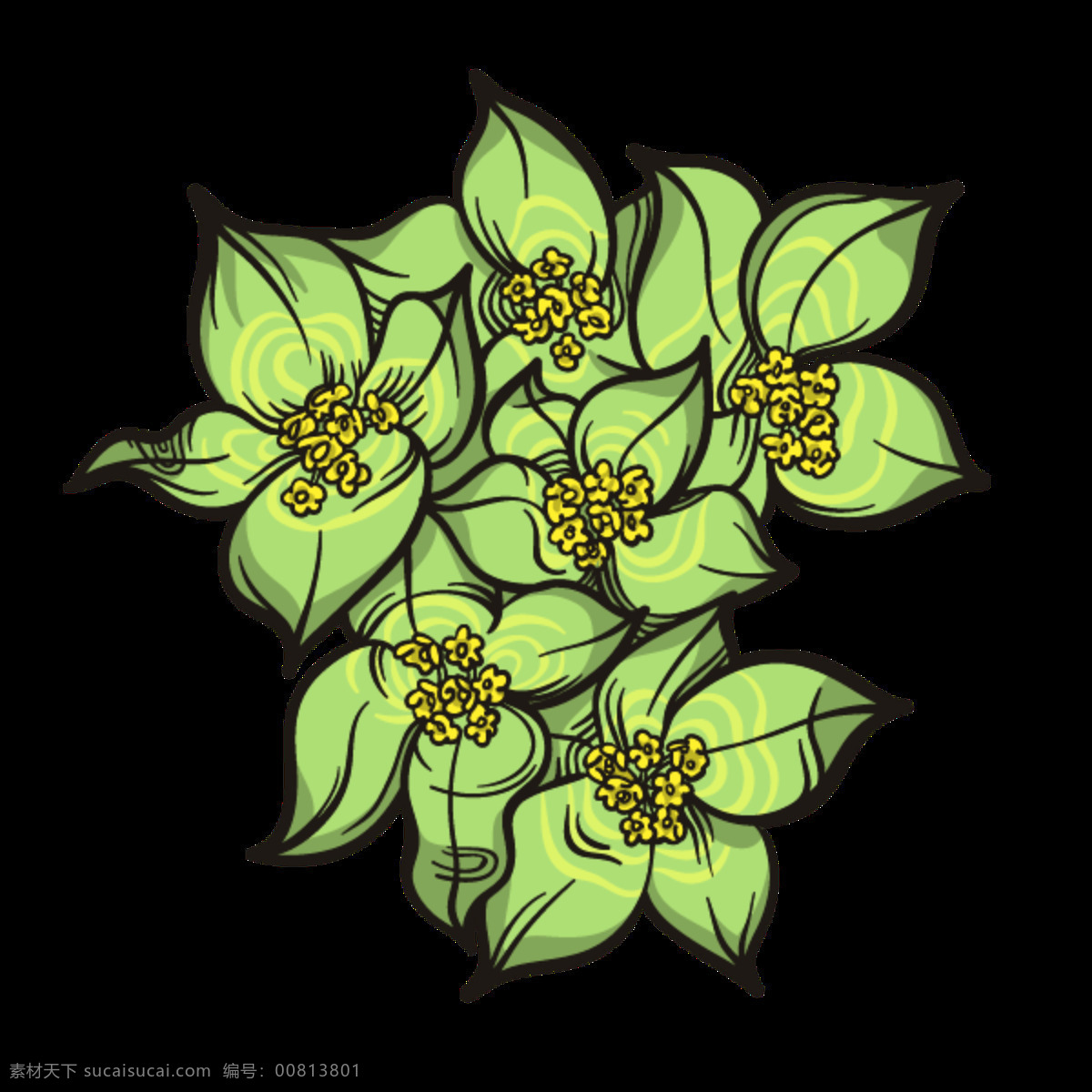 黄色 花蕊 透明 花朵 花心 花枝 免扣素材 透明素材 枝叶 植物 装饰图案