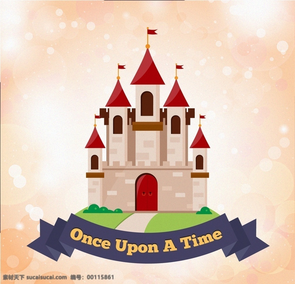 童话城堡 扁平 可爱 城堡 创意 梦想 平面设计 背景虚化 仙女 幻想 童话 故事 想象力 试想 好极了