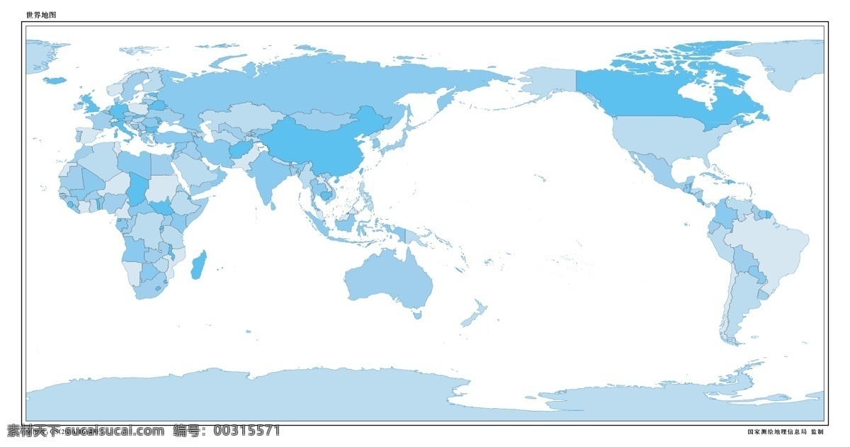 冷 色系 世界地图 矢量世界地图 地图 标准世界地图 标准地图 冷色系地图