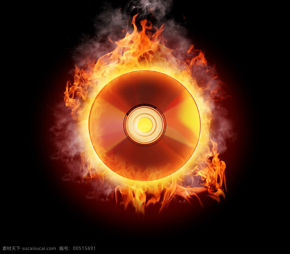 高清 火焰 光盘 碟片 火苗 烈火 燃烧火焰 烟雾 音乐光盘 高清火焰