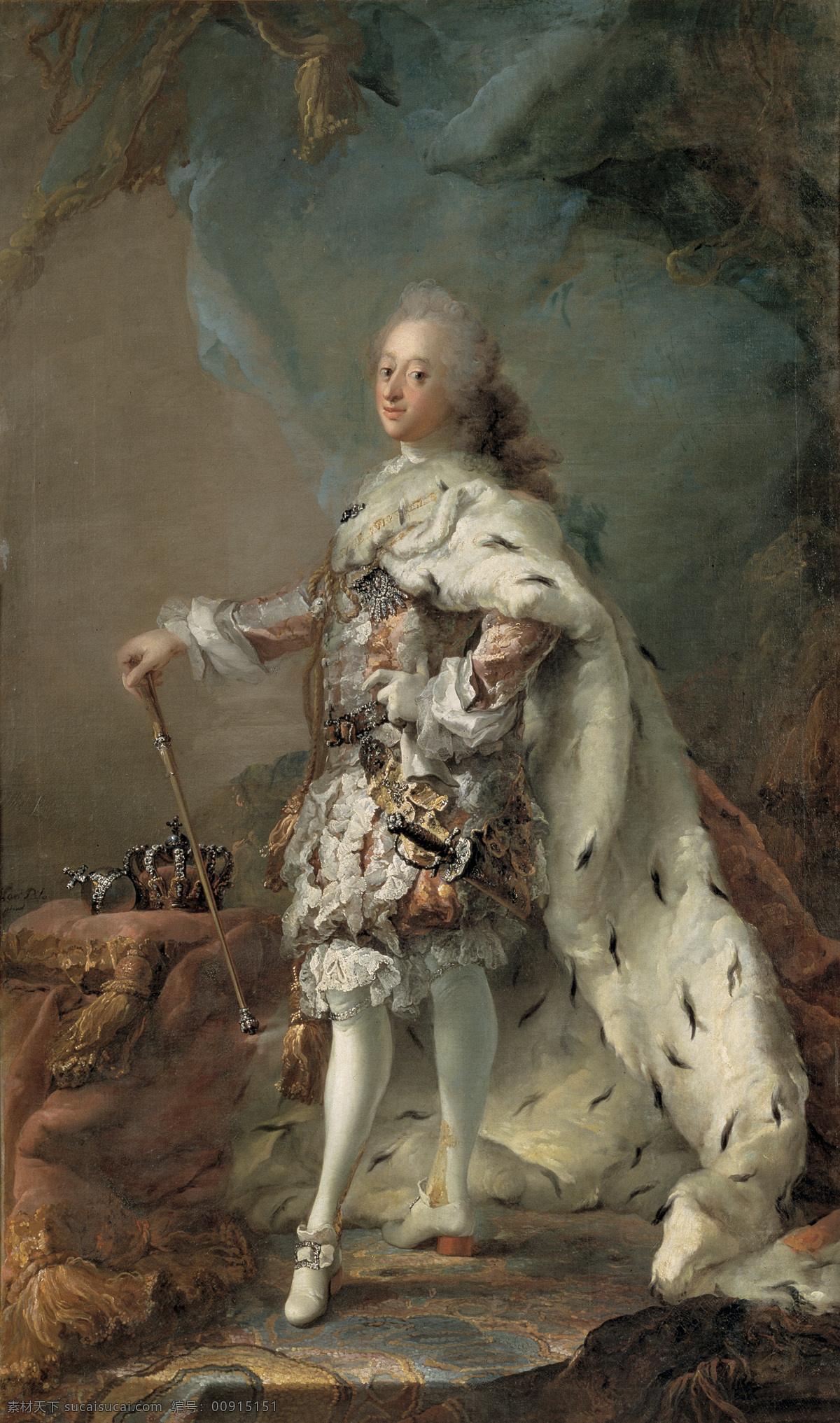 绘画书法 文化艺术 油画 腓烈特五世 丹麦国王 克里斯蒂安 六世 布兰 登堡 库姆 巴赫 索菲娅 长子 七 世 父 家居装饰素材