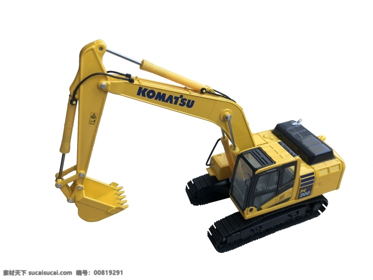 挖机模型 挖机 工程机械 力量的象征 黄色 履带式 分层
