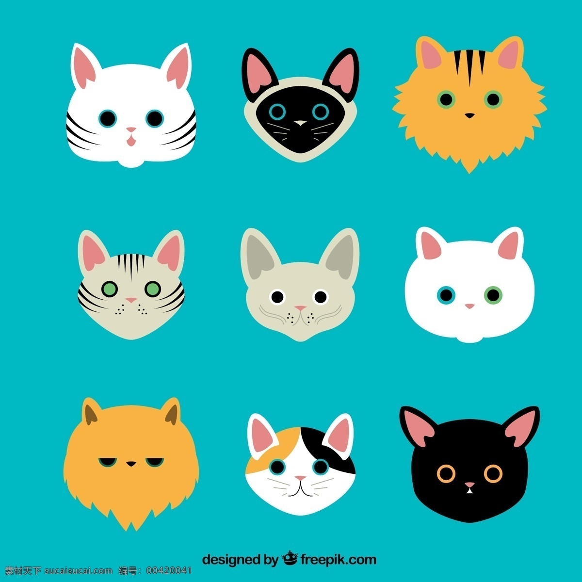 卡通 猫咪 头像 宠物 动物 矢量图 格式 矢量 高清图片