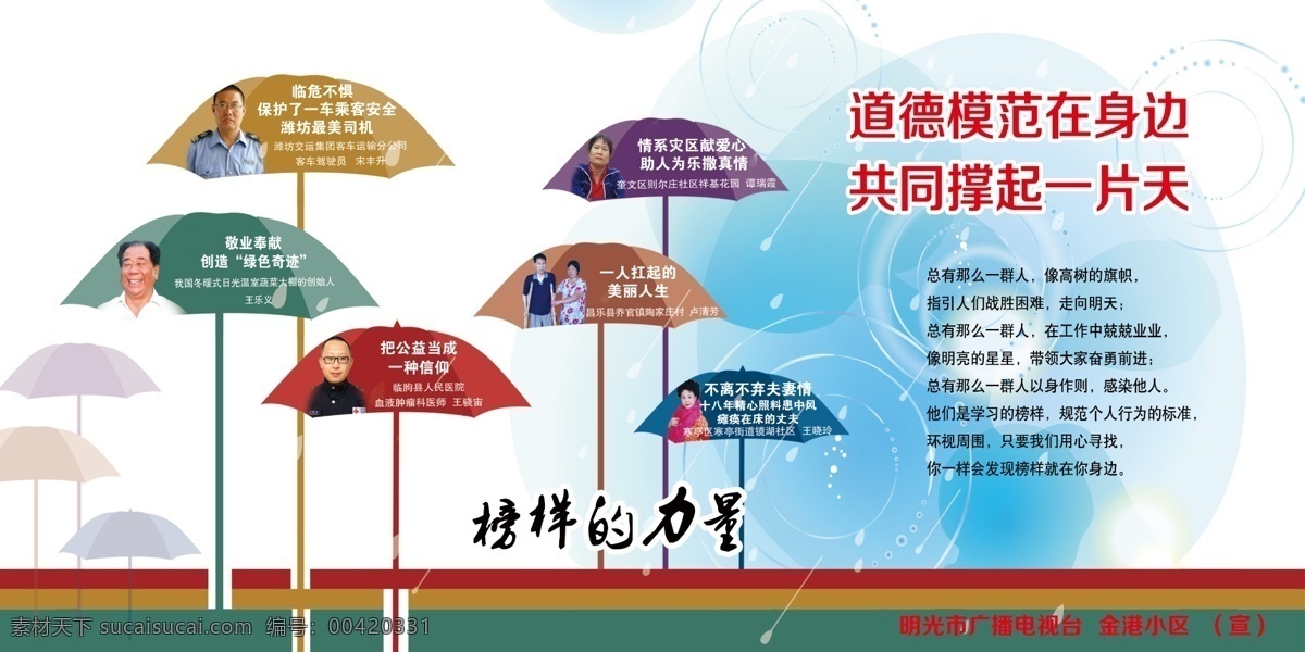 道德模范展板 道德 模范 展板 共同 榜样 力量 展板模板