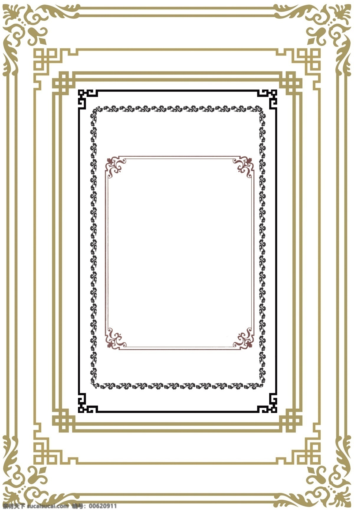 边框 画框 花框 证书边 祥云边 拐角 装饰素材 分层 源文件