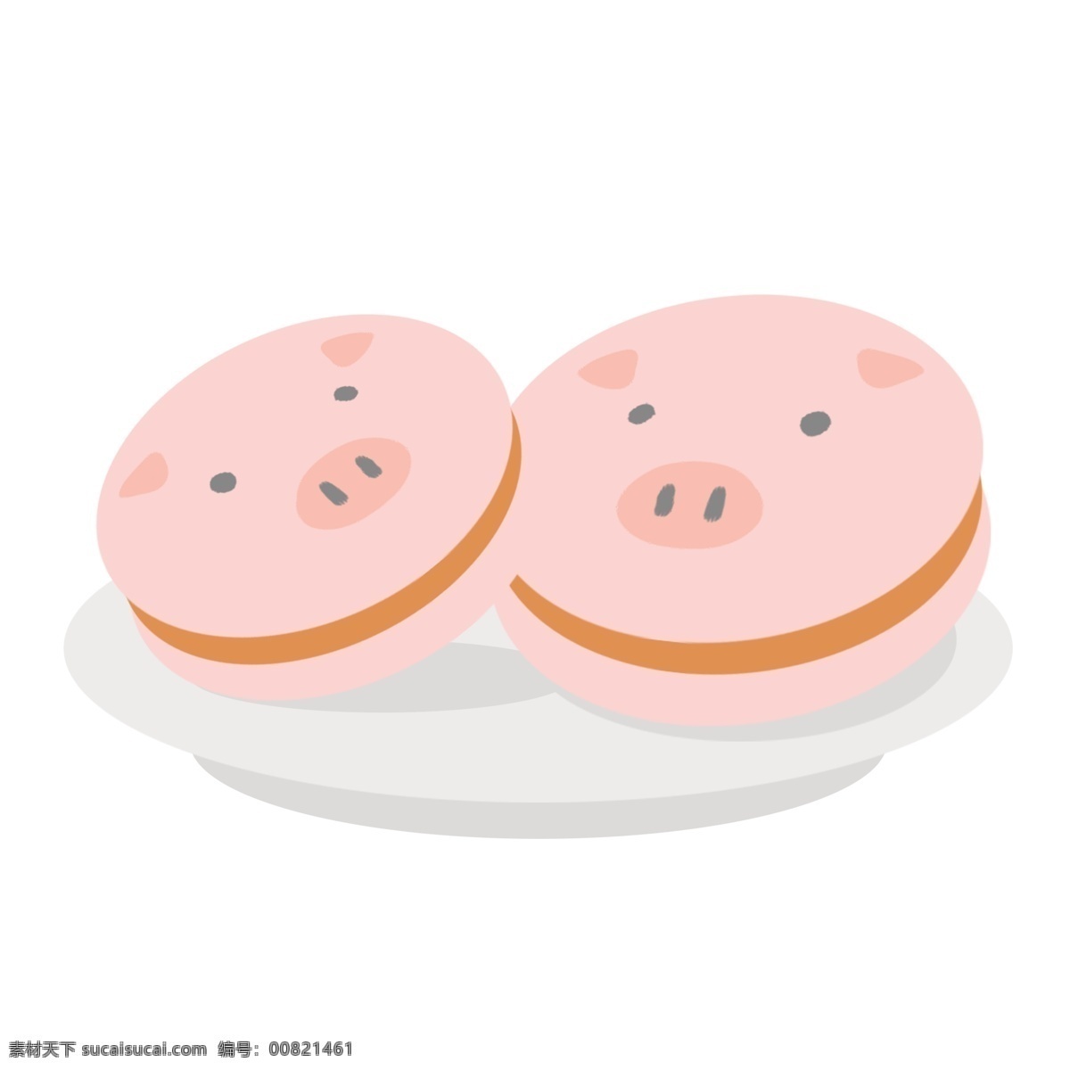 美食 食品 小 猪 饼干 小猪 粉色 面包 可爱 卡通