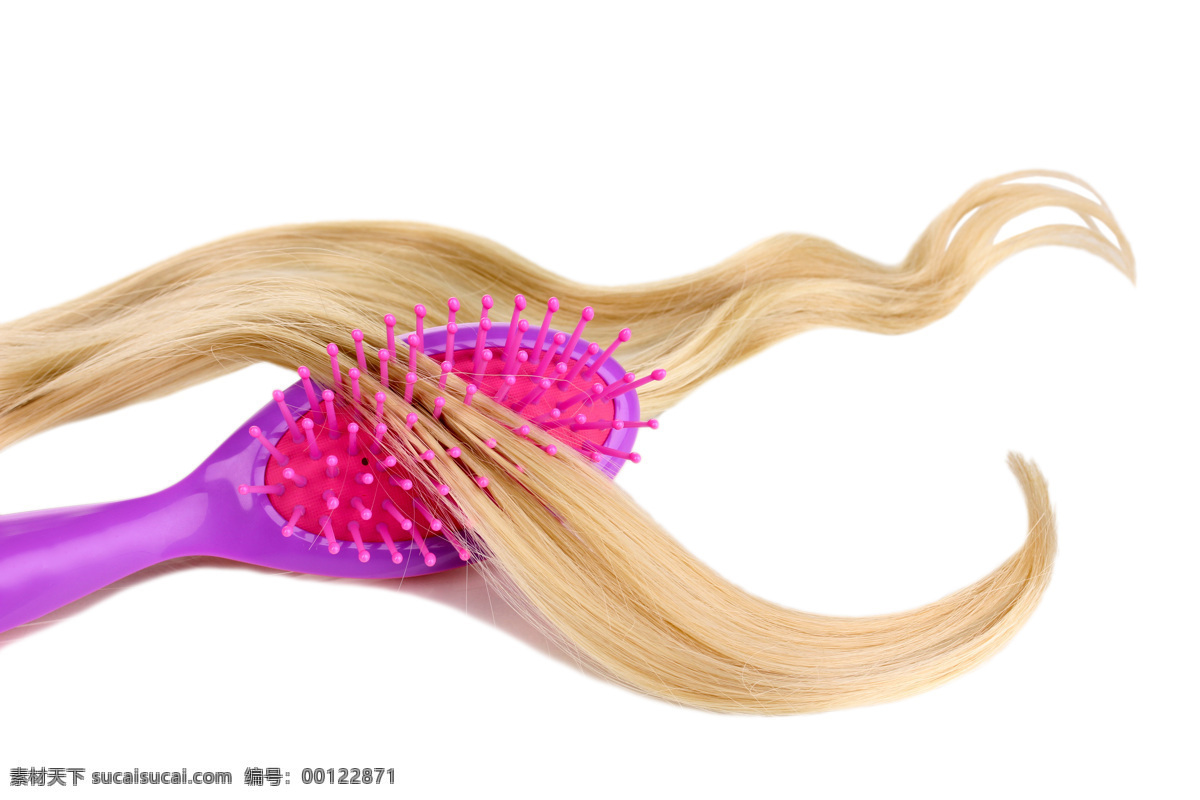 金色 头发 梳子 梳子摄影 头发素材 生活用品 护理 其他类别 生活百科 白色