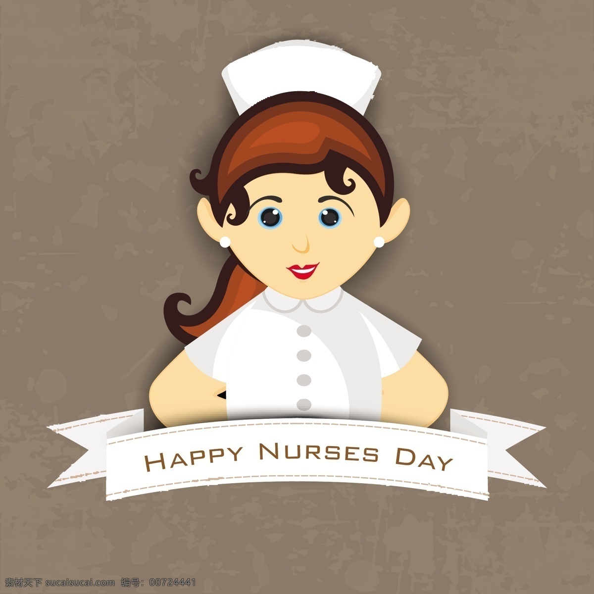 国际护士节 概念 一个 护士 插图 灰色