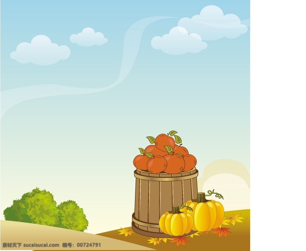 美丽 秋天 风景 背景 树 金 云 自然 天空 树叶 快乐 颜色 感恩节 景观 苹果 橙色 标志 事件 南瓜 黄色