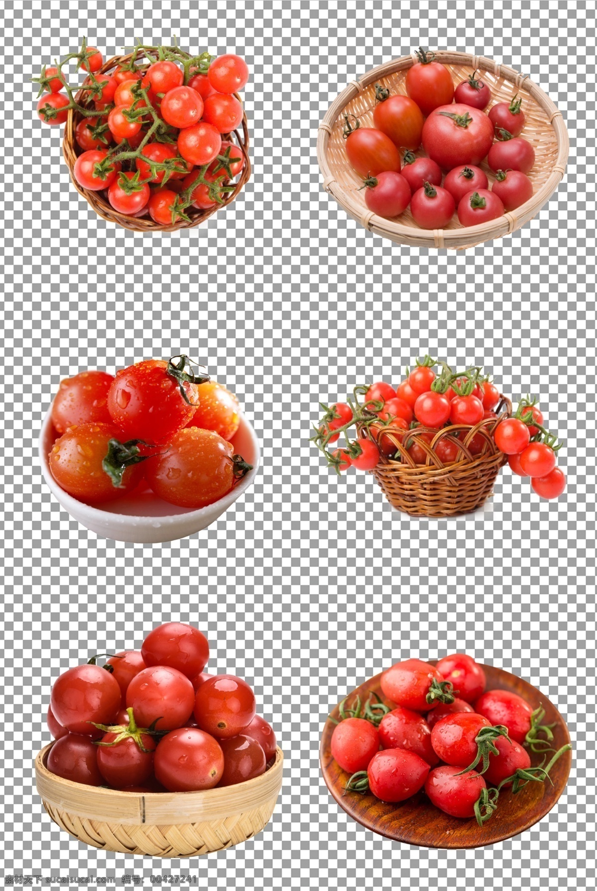 圣女果 高清 篮子 新鲜 蔬菜 免扣 小番茄 免抠 无背景 免抠图 抠图 元素 透明 通道 png免抠图 分层