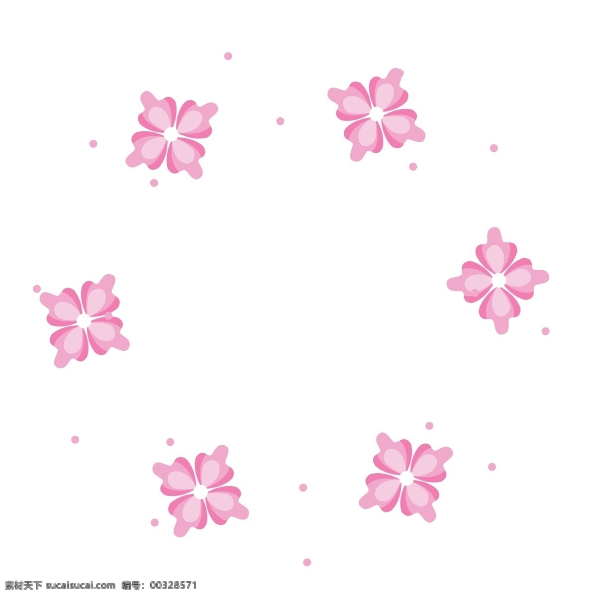 粉色 四角 花纹 免 抠 图 花 旋转的花纹 卡通粉色花纹 花卡通 红色的花